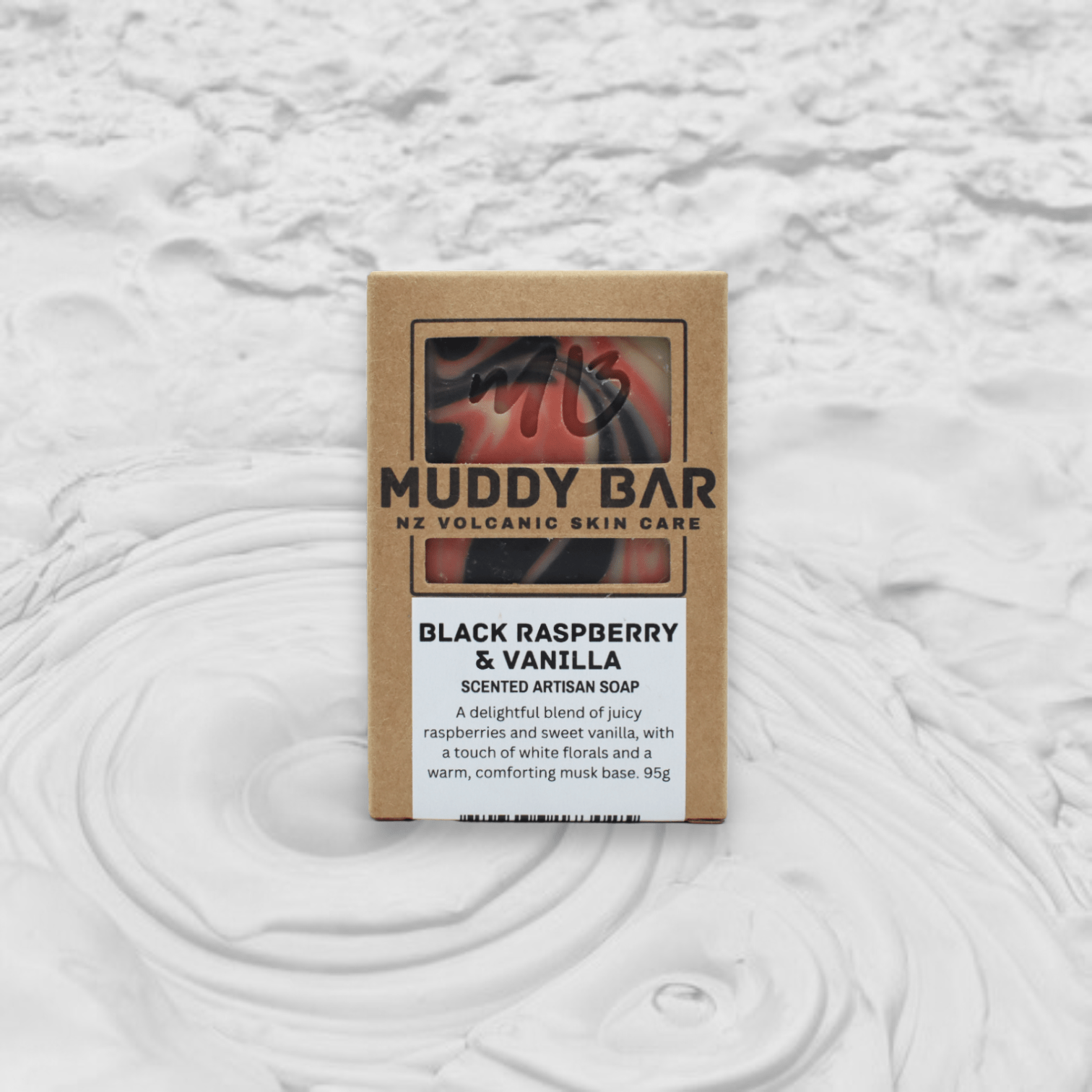 muddy bar New Zealand handmade soap Black raspberry and vanilla scented soap.