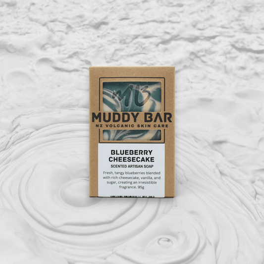 Muddy Bar New Zealand handmade soap Blueberry scented soap with volcanic clay.