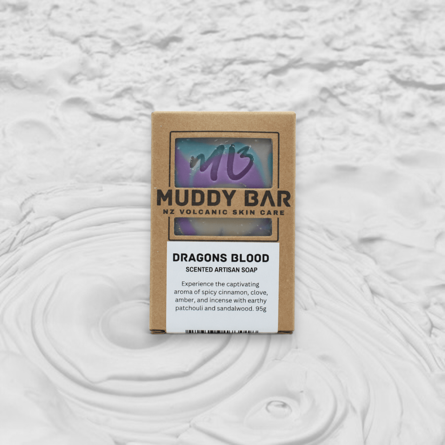 Muddy Bar soap Dragons Blood scented soap with volcanic clay. (New look, same great product)