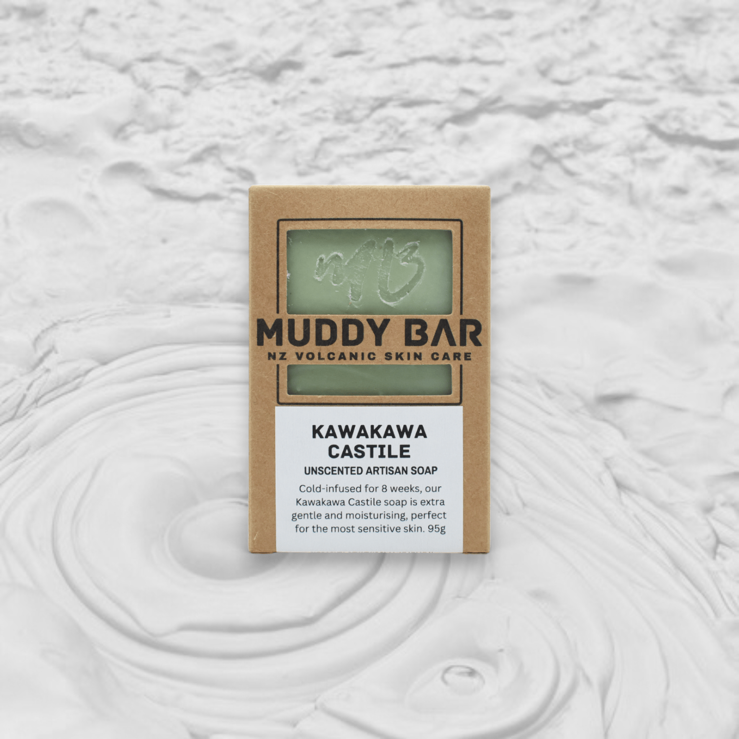 Muddy Bar soap Kawakawa Castile soap with volcanic clay.