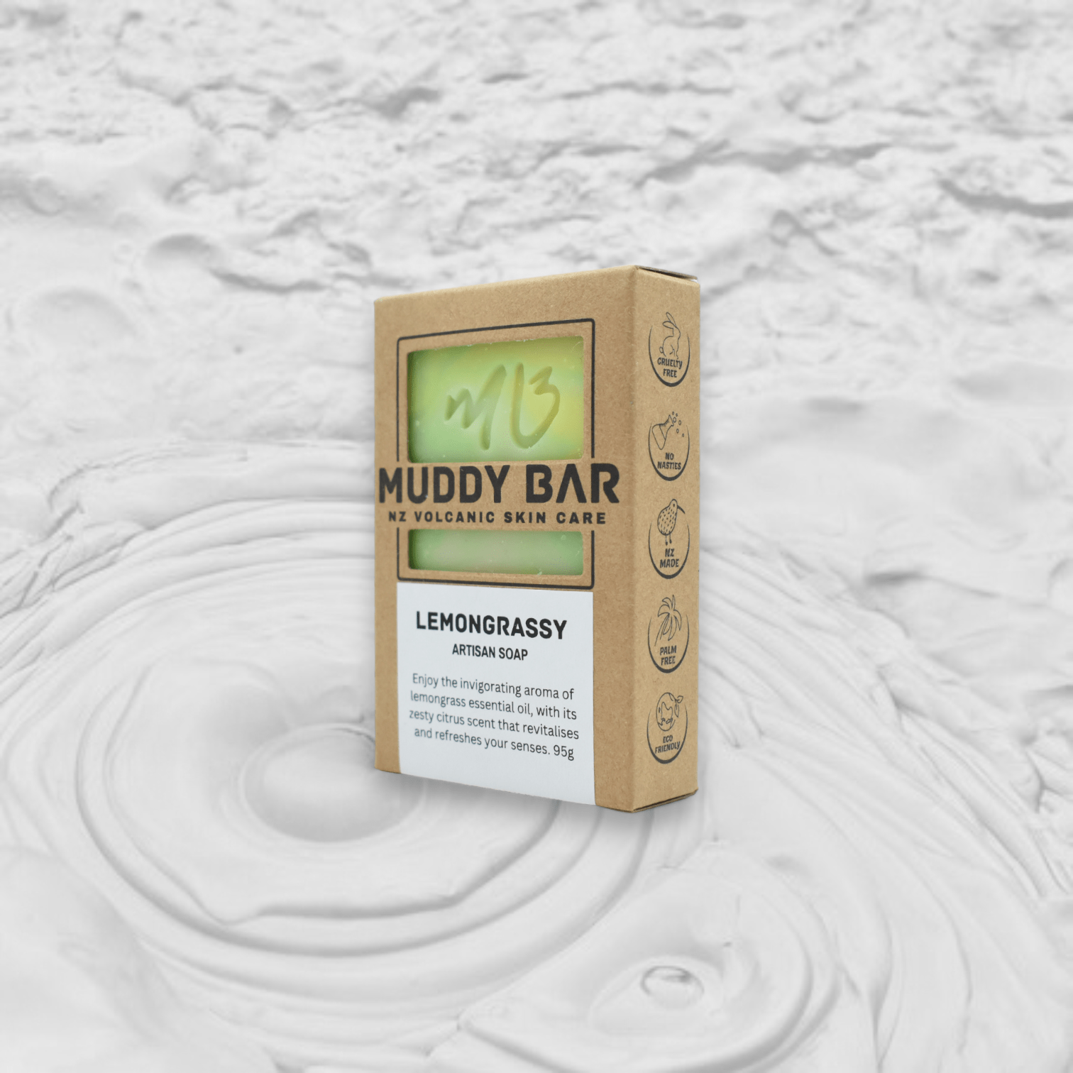 muddy bar soap Lemongrassy soap.