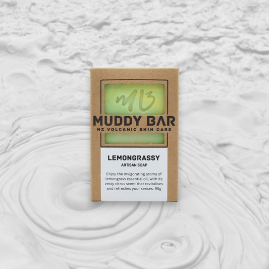 muddy bar soap Lemongrassy soap.