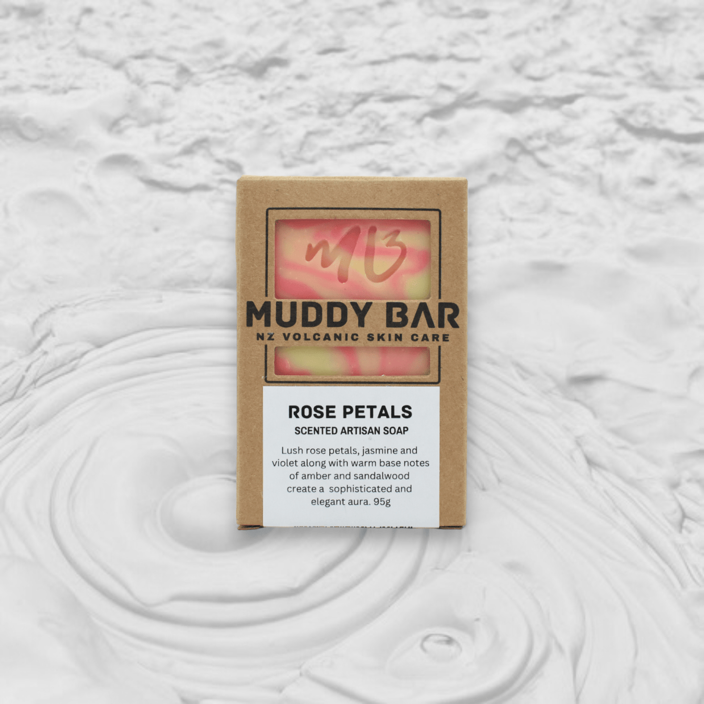 Muddy Bar soap Rose petal scented soap.