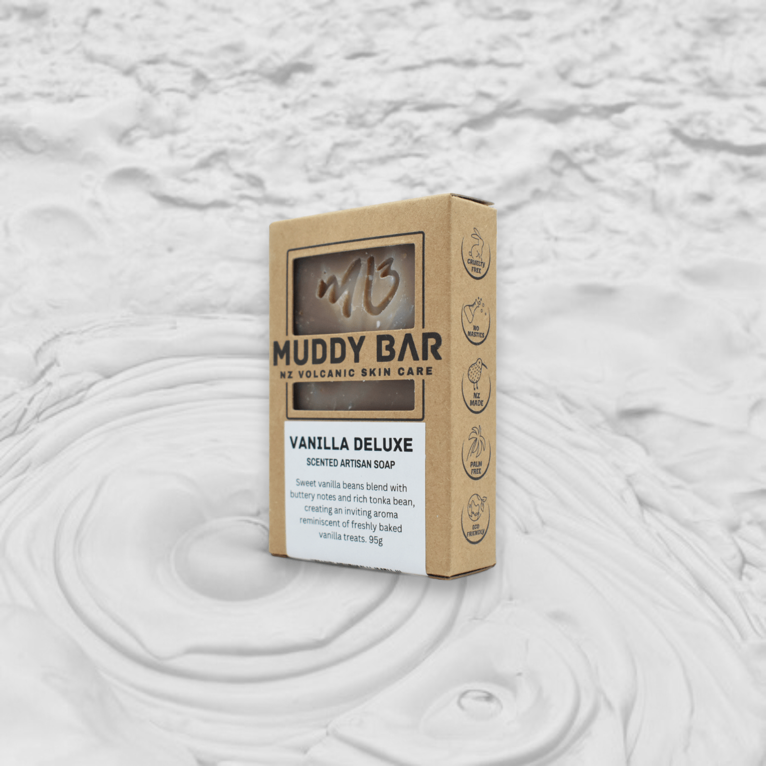 Muddy Bar soap Vanilla Deluxe scented soap.